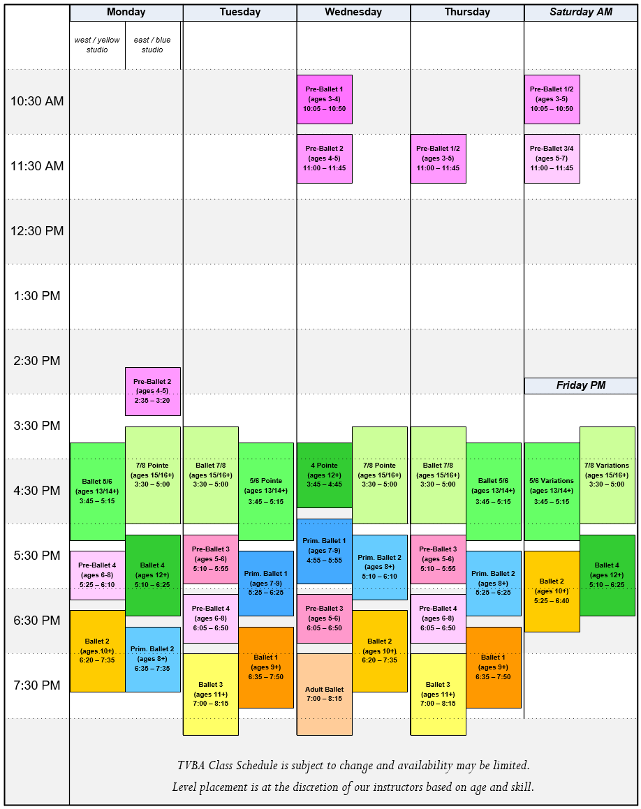 TVBA Schedule